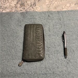 Blue leather wallet